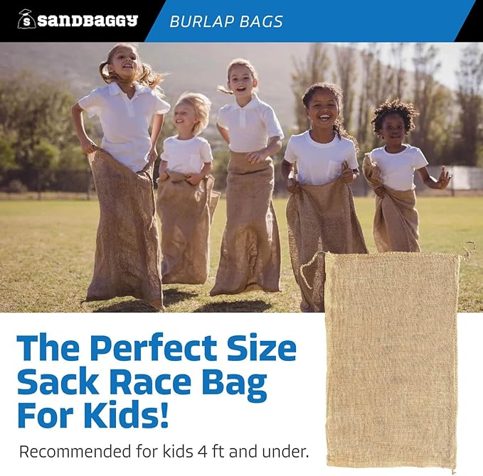 Burlap Bags 22" x 36" - Great for Planting/Gardening - Kids Sack Bag - Plant Covers - Sacks Burlap by Sandbaggy (1 Bag)