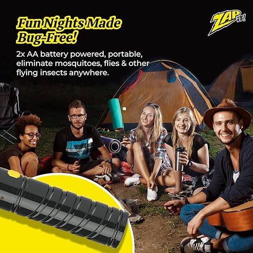 ZAP IT! Bug Zapper Battery Powered (2xAA Included) Bug Zapper Racket, 3,500 Volt