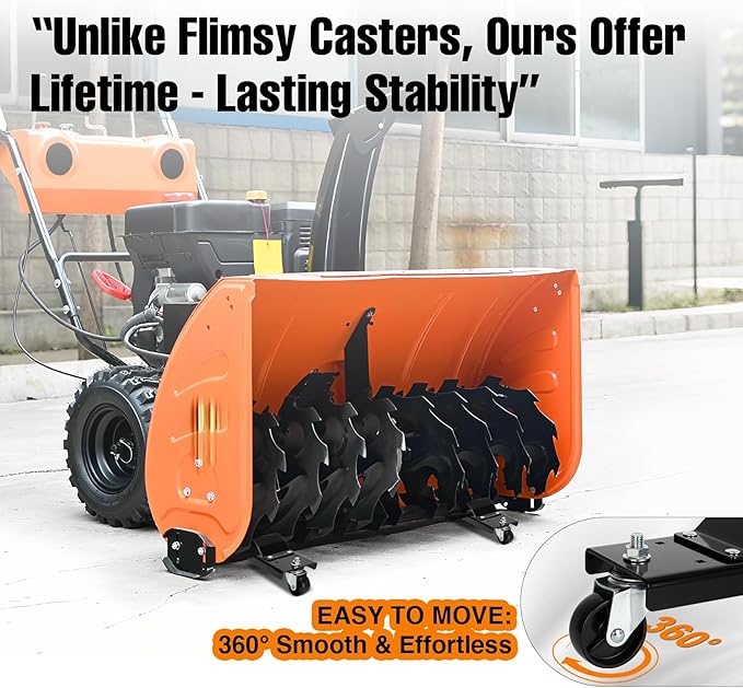 Heavy-Duty Snow Blower Storage Dollies, Replacement for John Deere LP70692, Fit 44", 47", 54" Snow Blowers, with 360° Locking Caster Wheels for Easy Movement (2PCS)