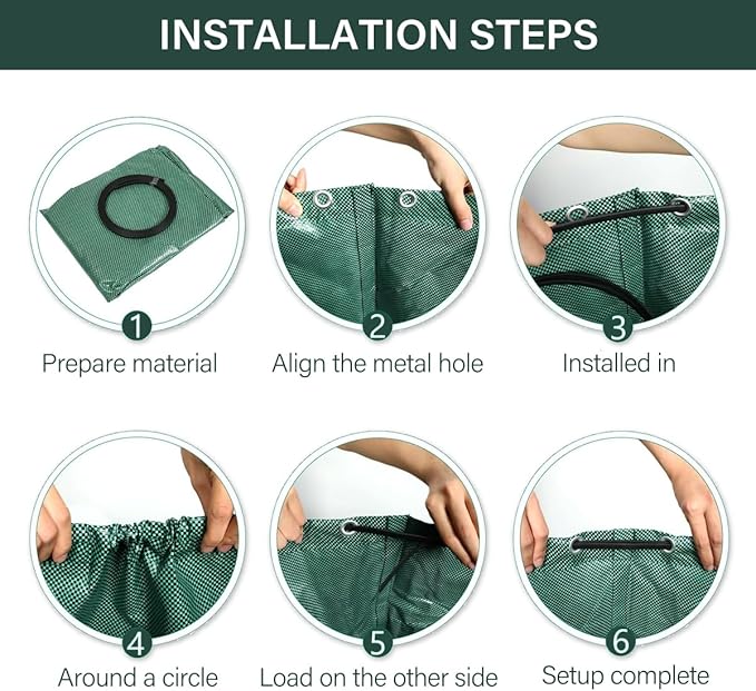 2 Pack 132 Gallon Reusable Yard Waste Bags, Collapsible Heavy Duty Leaf Bags, Lawn and Leaf Garden Bags with 4 Handles, Camping Yard Recycling Bin for Debris Leaves Grass Clippings