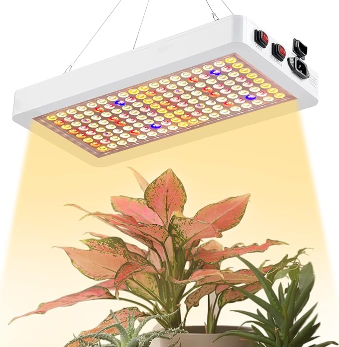 B2000W LED Plant Grow Light Dimmable,Best Grow Lights for Indoor Plants Full Spectrum, Seed Starting Seedlings Vegetable Hanging Growing Lamps, Double Switch Grow Light for Indoor Plants
