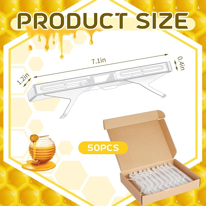 Qualirey 50 Pcs Plastic Beehive Beekeeping Tools Set Hive Trap Beetle Blaster Kit for Hive Beetle Beekeeping Supplies Control Beetles (Clear)
