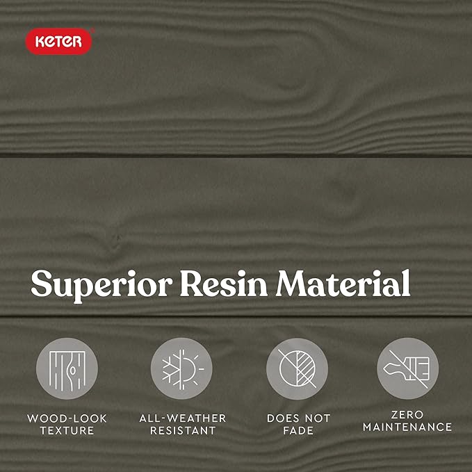 Keter Westwood 150 Gallon Resin Large Outdoor Storage Box for Patio Furniture, Outdoor Cushions, Garden Tools and Pool Floats, Mossy Brown