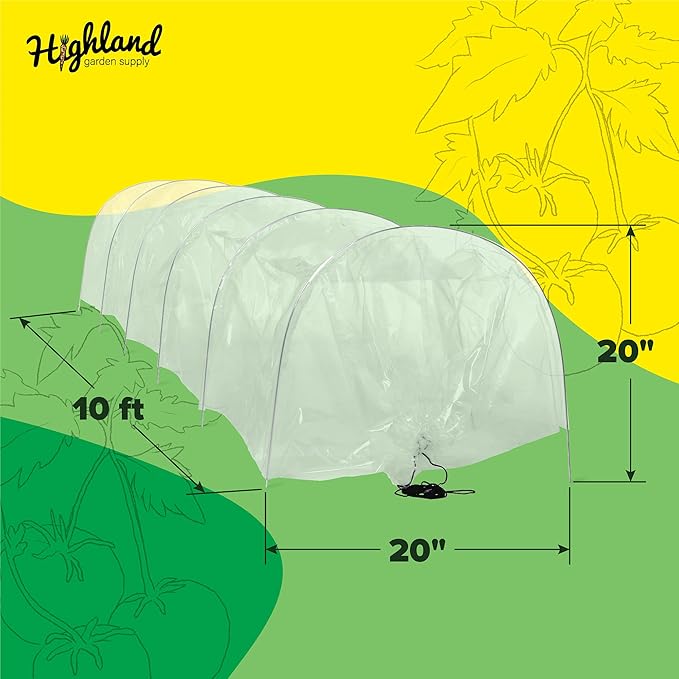 Garden Tunnel Shade Cover Poly Greenhouse Protection from Heat Frost Winter Gardening Green House Sun Shades Cloche Hoops Plant Covers Hoop House Outside Heavy Duty Garden Row Cold Green Houses Kit