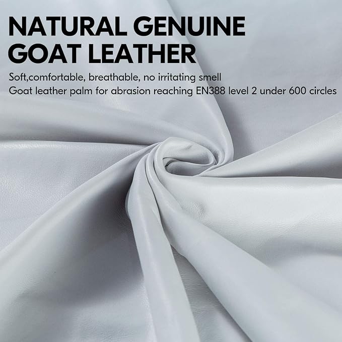 Vgo... 1-Pair Premium Geniune Goat Leather Extra-long Cuff Thornproof, Anti-abrasion, Anti-Impact Gardening Gloves (Size M, White, GA9659)
