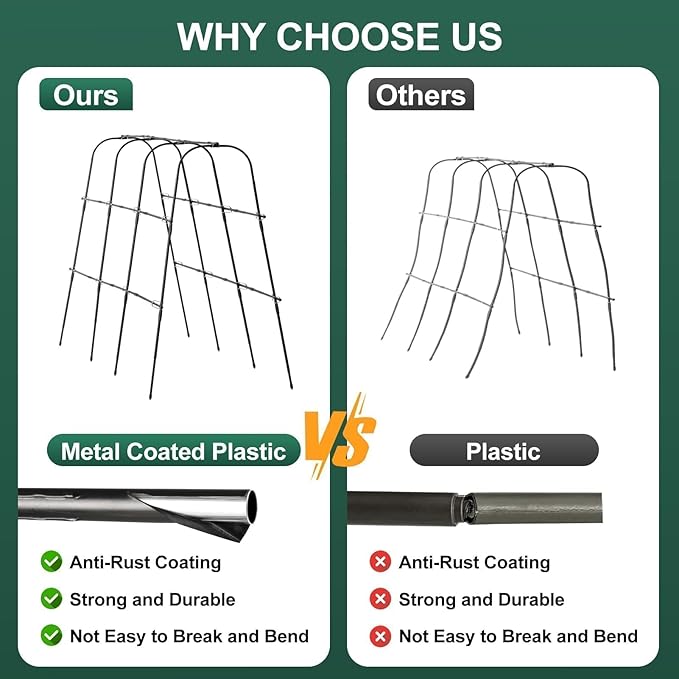 Garden Cucumber Trellis for Climbing Plants Outdoor, 65 x 48 inch U-Shaped Garden Arch Trellis, Pea Tomato Cucumber Trellis for Garden Raised Bed, 120x160-BLK