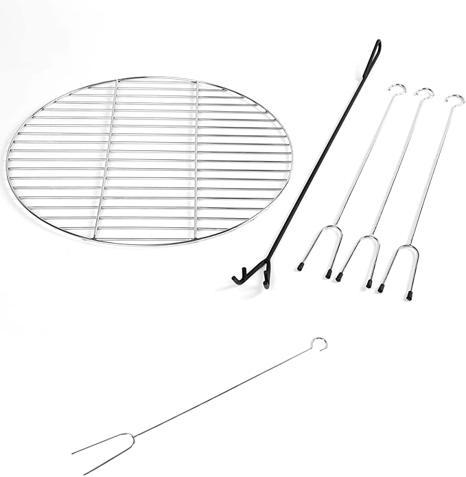 BIRDROCK HOME 30″ Round Wood-Burning Fire Pit – Portable Outdoor Patio & Garden Fire Bowl with Stars & Moon Cut-Outs, Spark Screen, Built-in Grate, 4 Roasting Sticks & Fire Poker - Black