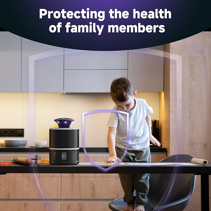 Fruit Fly Traps for Indoors, 2 in 1 Fruit Fly Trap for Home, Gnat Traps for House Indoor Bug Zapper Flying Insect Trap for Plants Moths Mosquitoes (Black)