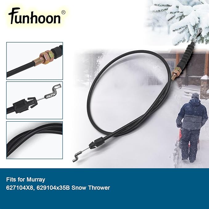 761400MA Auger Clutch Cable for Murray 627104X8 629104x35B Craftsman Briggs & Stratton Snow Blowers Replaces 340373 761400 761153