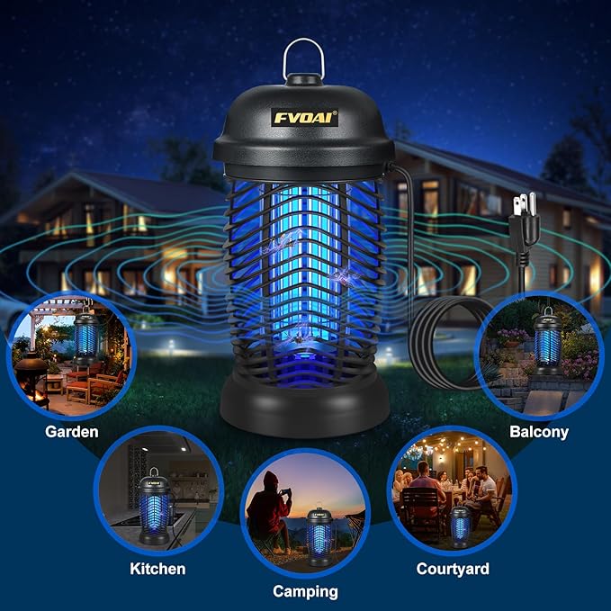Bug Zapper Outdoor, Mosquito Zapper, Fly Zapper, Electric Fly Traps, Mosquito Killer for Home, Patio, Backyard