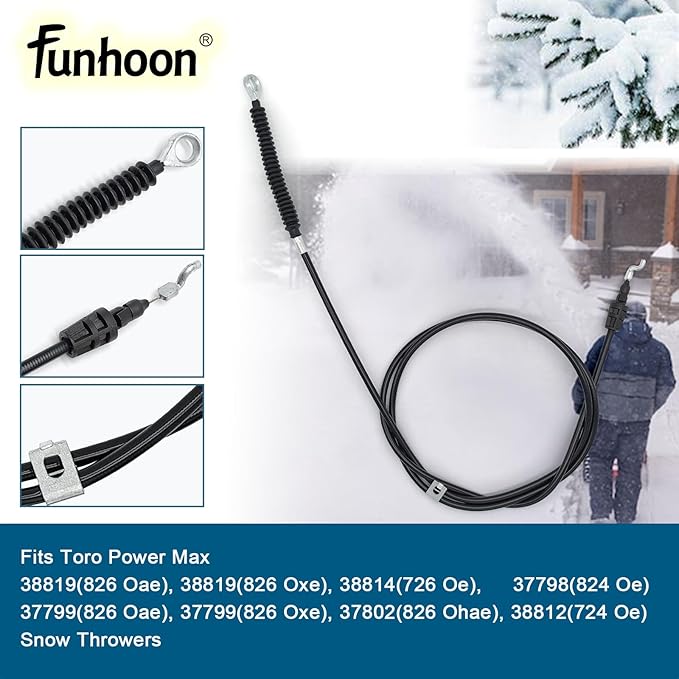 138-3672 Deflector Control Cable for Toro 726 OE, 824 OE, 826 OAE, 826 OXE, 826 OHAE Snow Blowers