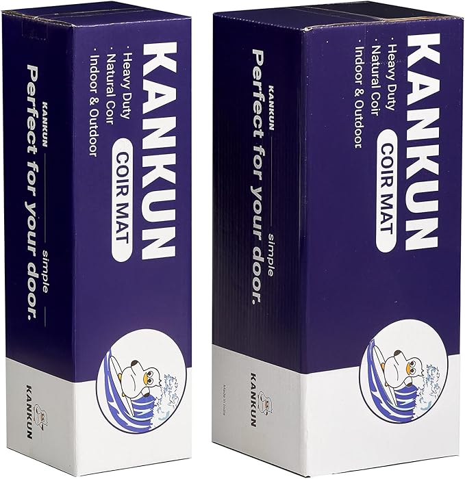 KANKUN Halloween Coco Coir Door Mat with Heavy Duty Backing, Welcome Doormat (17" x 30"), Doormat Entrance (Welcome1 - Halloween)