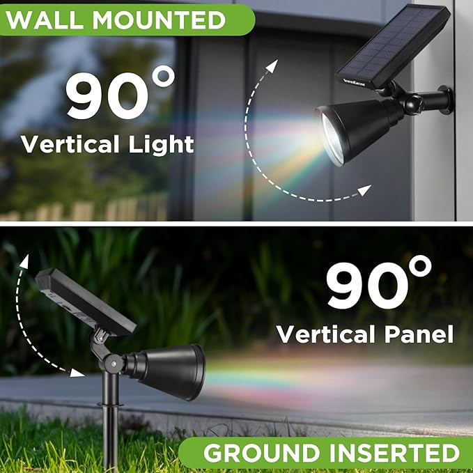 InnoGear Solar Lights Outdoor Waterproof Solar Garden Light for Outside Yard Landscape Lighting Pathway Spot Lights Spotlight Wall Light Auto On/Off, Pack of 4 (Multicolor)