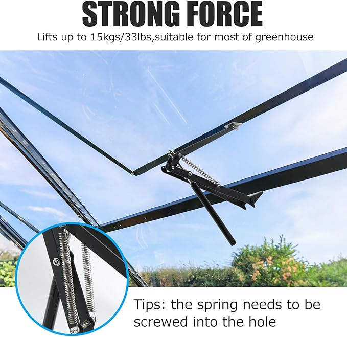 CHANGE MOORE Auto Vent Opener Automatic Greenhouse 2Pack Window Opener Roof Vent Opener Auto Vent Kit Sensitive Gardening Tools Automatic Greenhouses Supplies (Dual Spring Up to 33lbs)