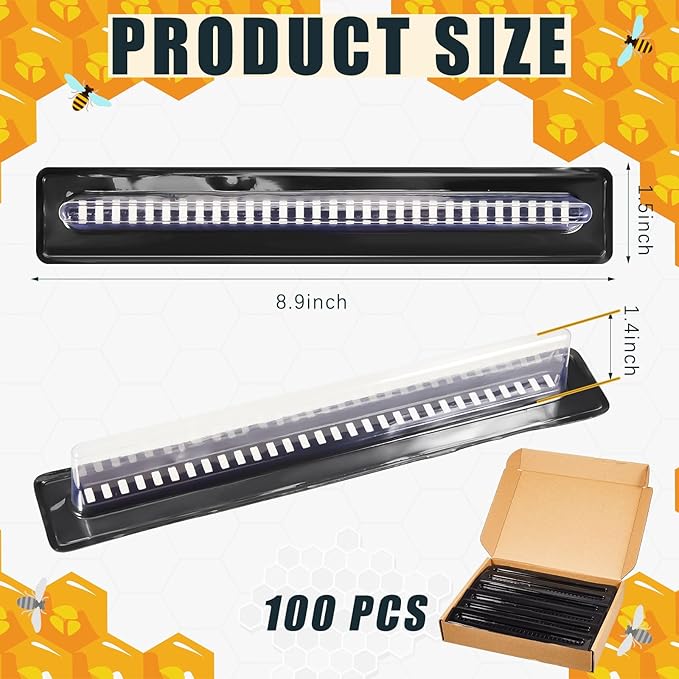 Qualirey 100 Pcs Plastic Beehive Beekeeping Tools Set Hive Trap Beetle Blaster Kit for Hive Beetle Beekeeping Supplies Control Beetles (Black)