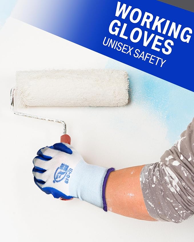 72 Pairs Gardening Work Gloves Bulk for Men Women, Rubber Coated Garden Multipack Safety Construction Glove