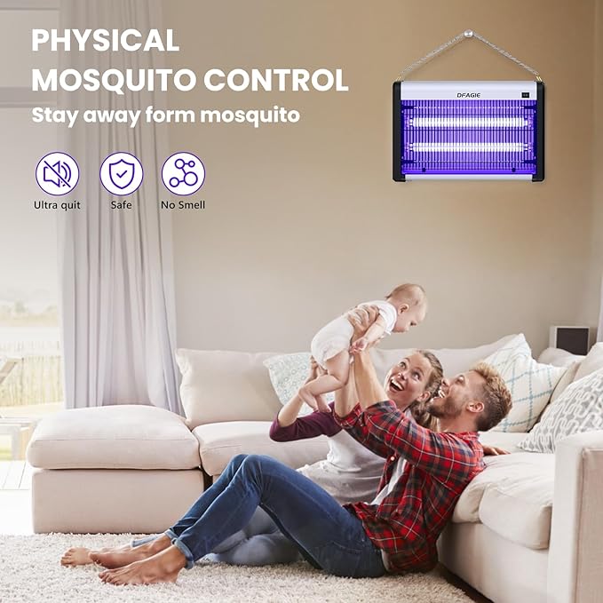 Indoor Bug Zapper Plug in, Mosquito Killer, Fly Traps Fly Zapper, 2800V Electric Bug Zapper, Flying Insect Trap for Bedroom, Kitchen, Living Room, Bathroom