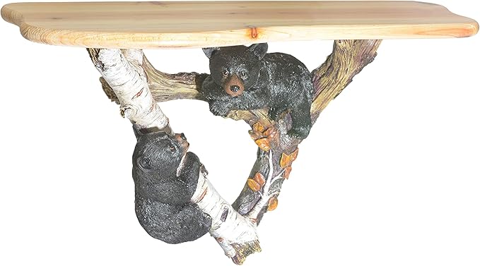 Black Forest Décor Bear on Tree Wall Shelf