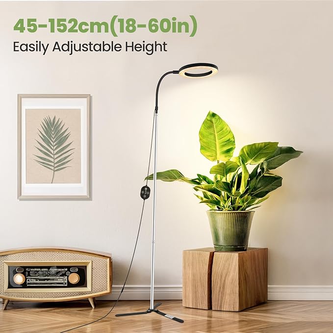 24V Plant Lights for Indoor Growing, LM281B+660nm Grow Lights for Seed Starting, 6.3" LED Grow Lights for seedlings,3 in 1(Floor, Desktop, Inserted into The Soil), 18W 290umol/s/m²@Dist:6in