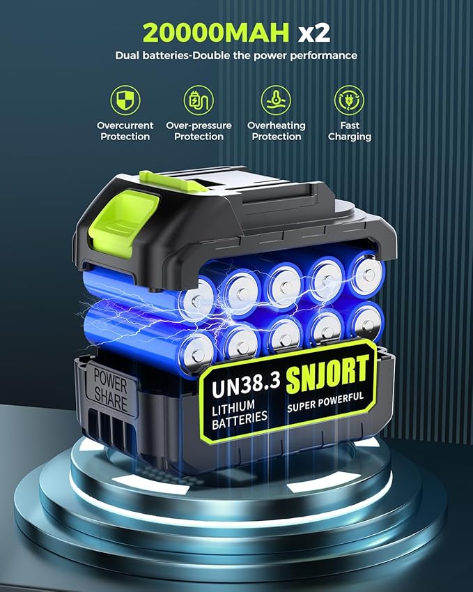 Leaf Blower Cordless with Battery and Charger, 800,000 RPM, Extended Nozzle, Lightweight Handheld Design,Blower for Patio Cleaning,car Blowing Water, Blowing Leaves and Dust（Bright Green）