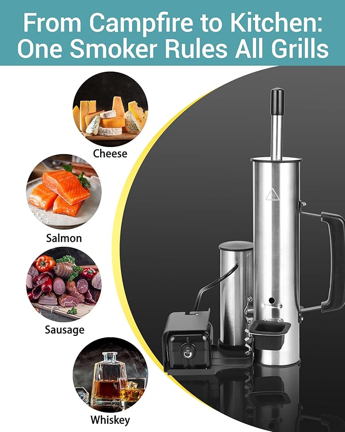 Smoke Generator For Cheese, Smoke Tube For Pellet Smoker, Portable Electric Smoke Maker Outdoor Smoker Accessories, Hot or Cold Smoking Attachment for any Grill or Smoke, Best Gifts for Men, Dad