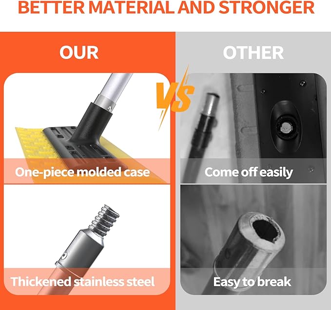 Never-Scratch SnowBuster | 21-Foot Snow Roof Rake | EVA Soft Foam Pad Snow Removal Tool | Heavy-Duty Aluminum Handle | S-Shaped Push/Pull Design for House Roofs, Solar Panels, Cars, and Leaves