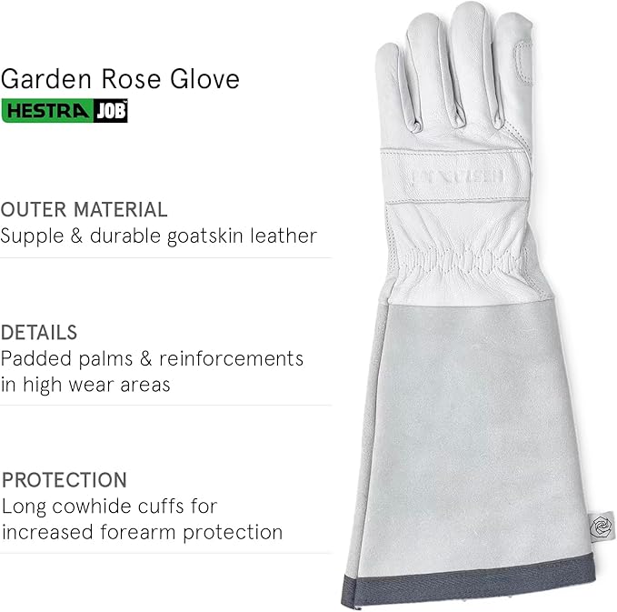 Garden Rose Glove, Long Protective Leather Gauntlet Gardening Gloves for Men & Women