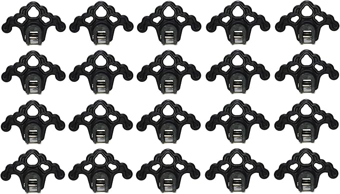 JSP Manufacturing Plastic Roof Ice Guard Snow Guard Snow Stops for Standing Seam Metal Roofing - Multi-Color/Multi-Pack Listing (20, Black)