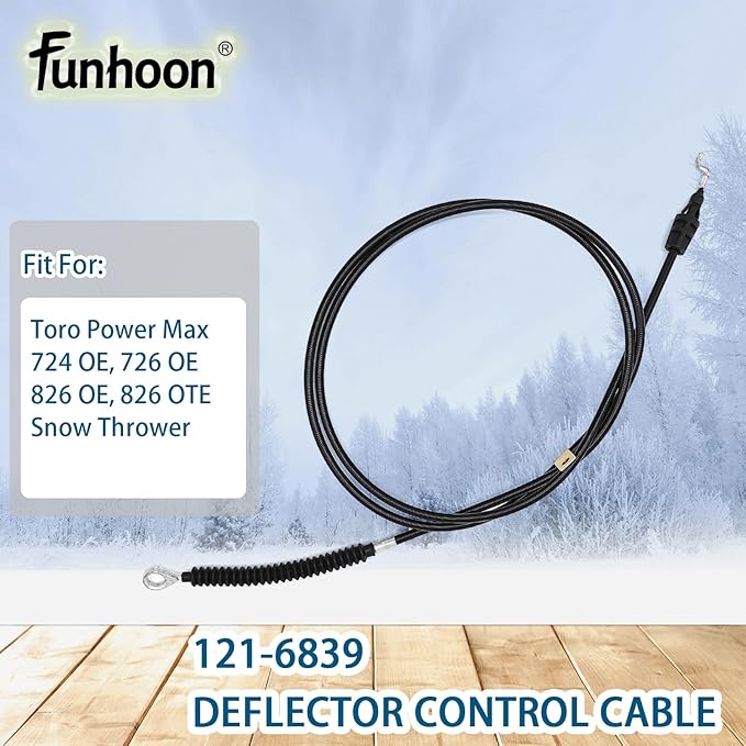 121-6839 Deflector Control Cable for Toro Power Max 724 OE, 726 OE, 826 OE, 826 OTE Snow Blowers/Throwers