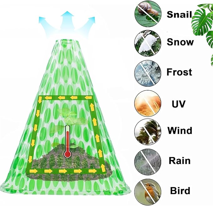 Garden Cloches for Plants,20 Pack Plant Covers Reusable Plant Bell Cover Protects Plants from Birds, Frost,Snails Etc.