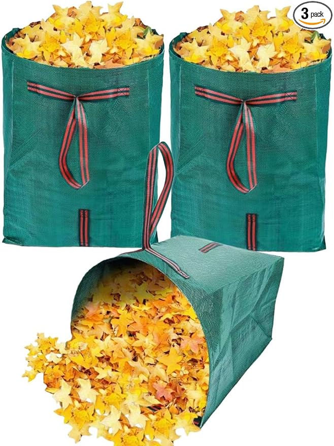 72 Gallon Leaf Collector,3-Pack Yard Waste Bags,Large Dustpan-Type Lawn and Leaf Bags, Leaf Bags for Yard Debris,Grass Clippings,Collapsible Trash Can for Parties,Laundry,Camping