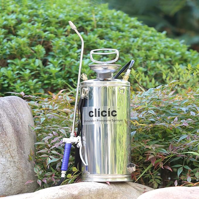 CLICIC Stainless Steel Sprayer Professional with Backpack (1.5 Gallon)