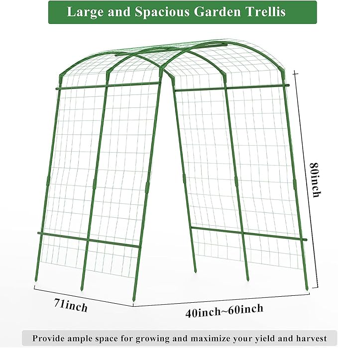 Large Garden Arch Trellis Tunnel Trellis for Climbing Plants Outdoor Vegetables Like Squash Cucumber and Grape