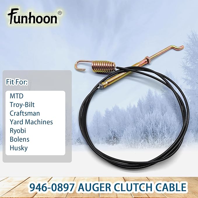 946-0897 Auger Clutch Cable for MTD, Yard Machine, Troy-Bilt, Cub Cadet, Craftsman Snow Blowers Replaces 946-0897A 746-0897 746-0897A