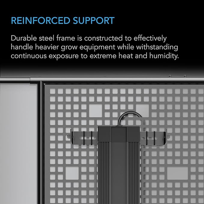 AC Infinity Gear Board, Grow Tent Equipment Board with Cable Management Slots, Steel Wall Organizer Mounts Clip Fans, Controllers, LED Drivers, and Ballasts in 5x5 Grow Tents or Smaller