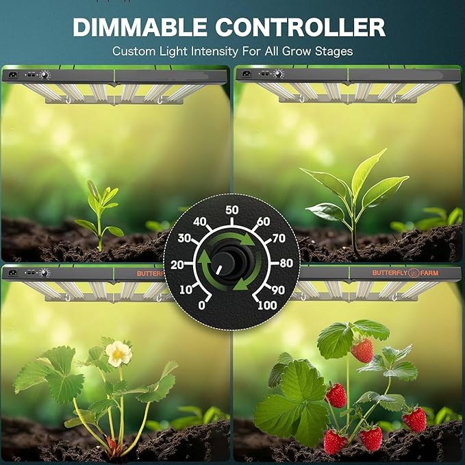 320W LED Grow Lights for Indoor Plants, Samsung LM281B, Dimmable & Daisy Chain, Full Spectrum Plant Lights for Indoor Growing, Hydroponics Veg Flower Growing Tent