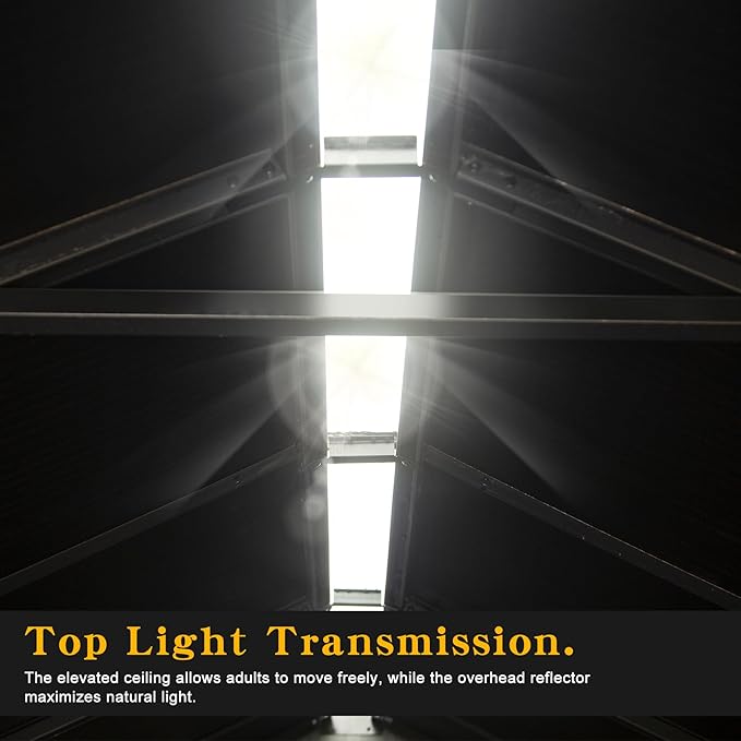 Domi 8x6FT Resin Outdoor Storage Shed with Lockable Door, Waterproof Outside Sheds with Windows & Vents, Heavy-Duty Plastic Tool Storage Shed for Patio Furniture, Lawn Mower, Bike