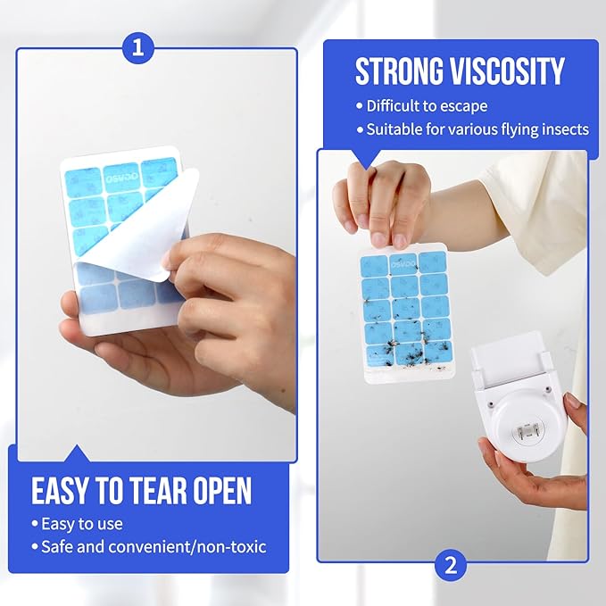 Universal Flying Insect Trap Refills - 6Pcs Indoor Fly Trap Glue Cards NO Device - Indoor Plug-in Fly Trap Refills for OSVDO Fly Traps(6 Multicolor Refills)