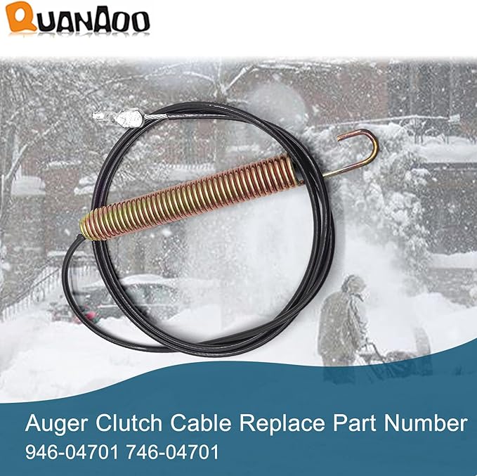 Auger Control Cable 946-04701 for Cub Cadet Craftsman Troy-Bilt MTD Columbia 21" Snow Blowers or Snow Thrower Replace 746-04701 Auger Clutch Cable