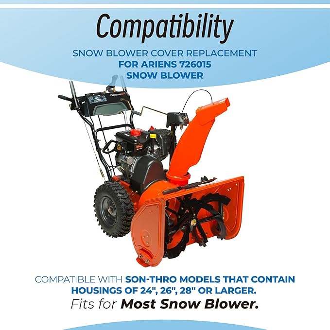 726015 Deluxe/Professional Snow Blower Cover (Waterproof) for Ariens 2-Stage 26-in Housing or Larger Snow Blower, Universal Compatible With EGO, Honda, Ryobi, Cub Cadet, Troy Bilt, Toro & PowerSmart