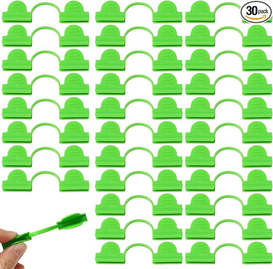30pcs 8mm Greenhouse Clamps for 1/3 Inch (7-9mm) PVC Pipe Poles, Garden Support Frame Hoops, Grow Tunnel Plant Support Garden Stakes For Fixing Plant Plastic Sheeting, Film Row Cover Net