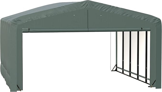 ShelterLogic ShelterTube Garage & Storage Shelter, 20' x 23' x 12' Heavy-Duty Steel Frame Wind and Snow-Load Rated Enclosure, Green