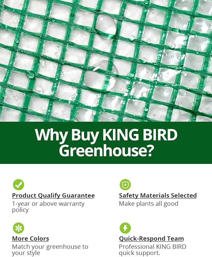 KING BIRD Premium Greenhouse for Outdoors, 84 x 56 x 77 Upgraded PE Cover & Steel Frame Walk in Hot House, w/ Zippered Screen Windows Mesh Door, 3 Tiers 20 Shelves for Outside Garden, Green