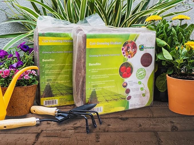 Coco Coir for Plants 4-Pack – 2.6 Cu. Ft. Compressed Coconut Coir Bricks, 10 lb. Organic, Low EC, pH Balanced Coco Peat for Indoor & Outdoor Gardening, Potting Soil, Indoor Plant Soil