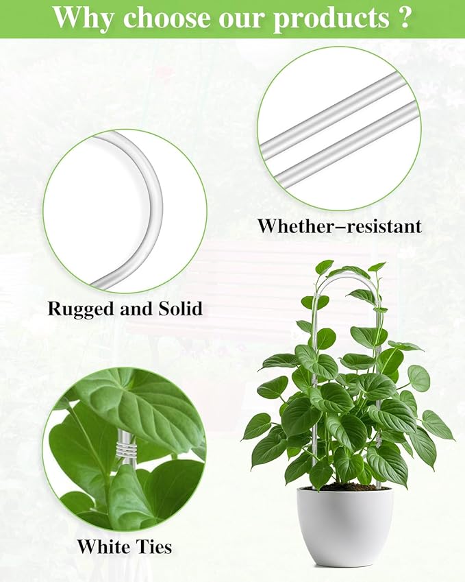 15.7" U-Shaped Clear Acrylic Trellis, 2 Pcs Indoor Plant Support with Twisted Ties for Climbing Plants, Small Potted Houseplant Trellis for Hoya, Pothos, Monstera