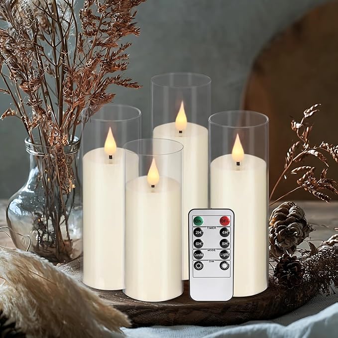 24-Pack A-Series Acrylic LED Flameless Candles with Remote Control - Perfect for Families, Parties, and Special Occasions