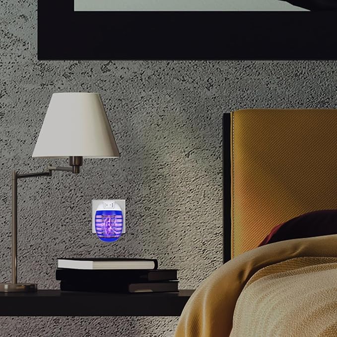 4 Pack Plug in Bug Zapper Indoor Flying Insect Trap, Electronic Mosquito Zappers Gnat Traps with LED Light for Patio, Bedroom, Kitchen, Office, Purple