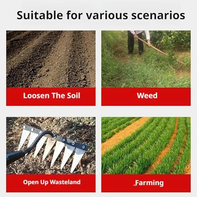 Gardenia Iron Weeding Rake, 2025 Gardenia Iron Weeding rake, Ironrake The Heavy-Duty Irons Weedings Rakes,Irons Rakes for Gardening and Weedings (5 Teeth) (6 Teeth)