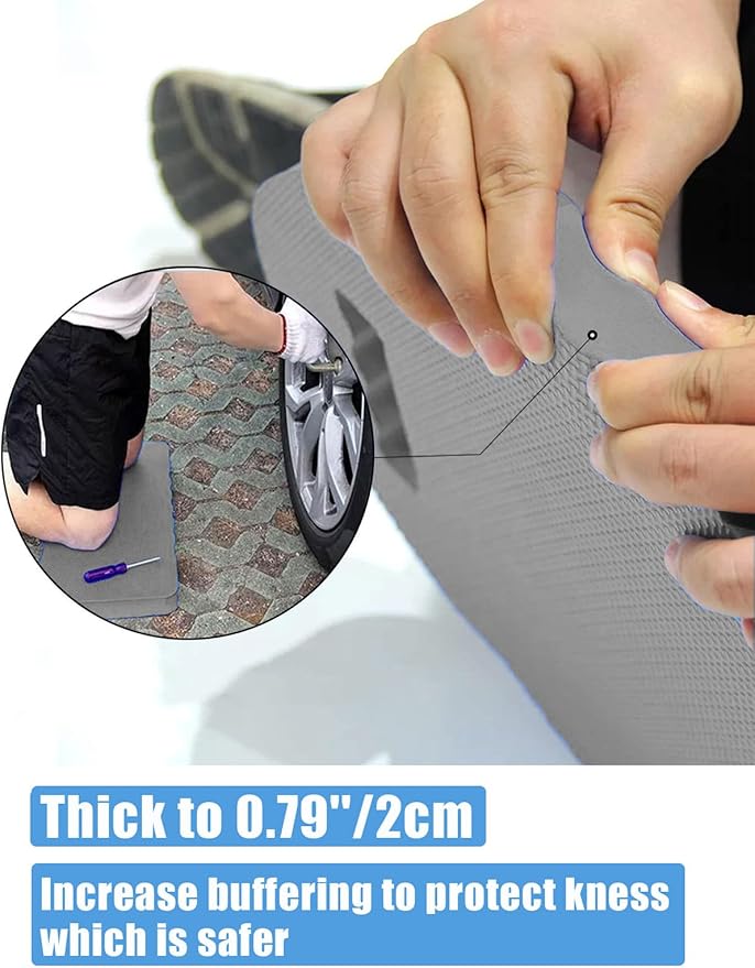 YWSHF 2 PCS Garden Kneeling Pad,Knee Mat Waterproof Foam Knee Pads for Gardening,Cleaning,Baby Bath,Yoga,Praying and Exercise 15.745'' x 7.09'' x 0.79'' Grey