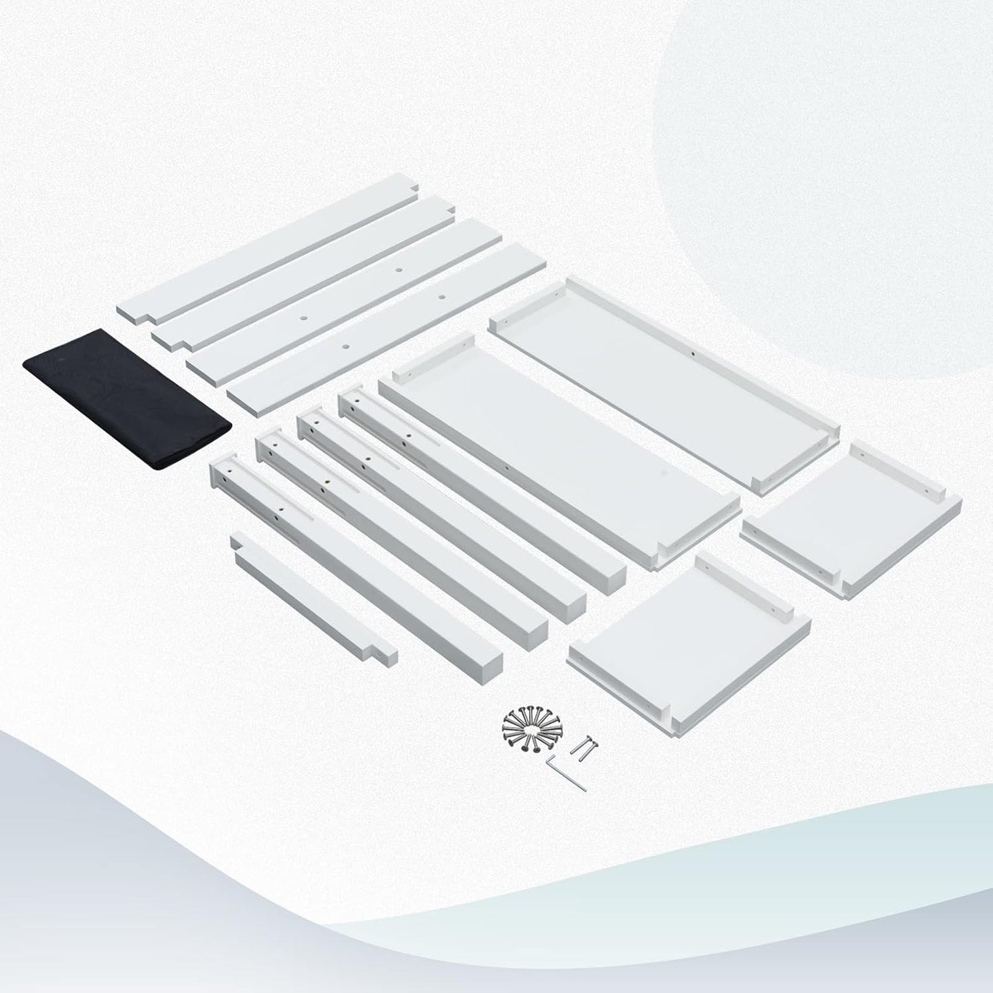 Psilvam Raised Garden Bed with Legs, Poly Lumber Raised Planter Box, Outdoor Elevated Garden Bed Suit for Backyard, Patio, Balcony 34" D x 18" W x 30" H（White）